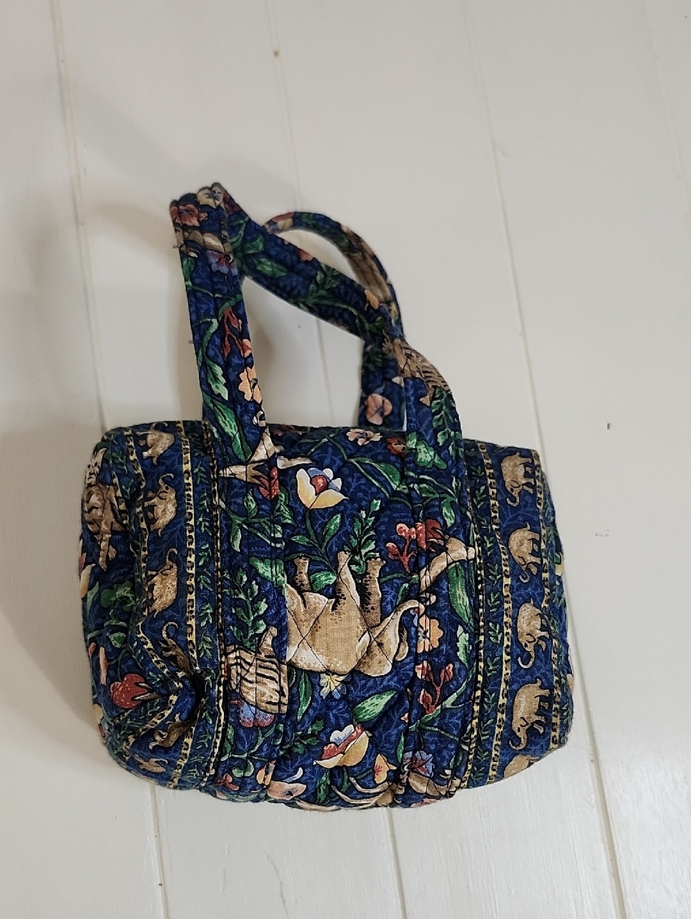 Vera Bradley Vintage Animal Kingdom Quilted Mini Duffel Purse